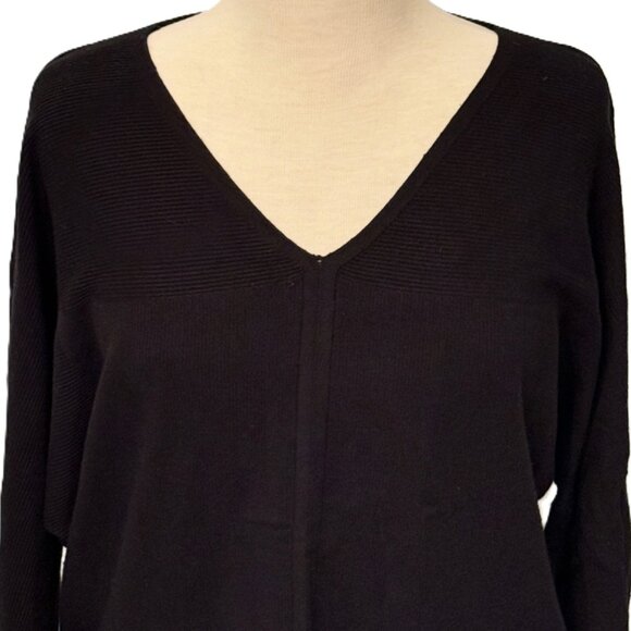 Sioni Athleisure Sweater Womens Large Black Bloomingdales Dolman Sleeve Wool Bln - Picture 2 of 9